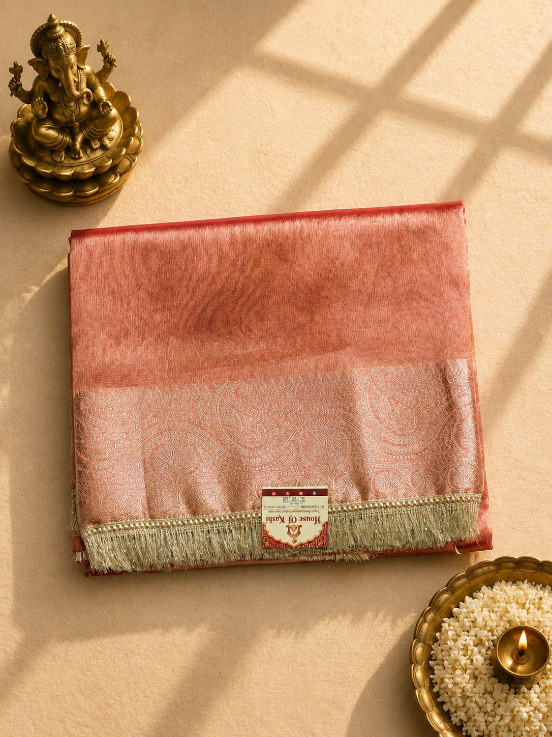 Rosewood Copper Organza Saree