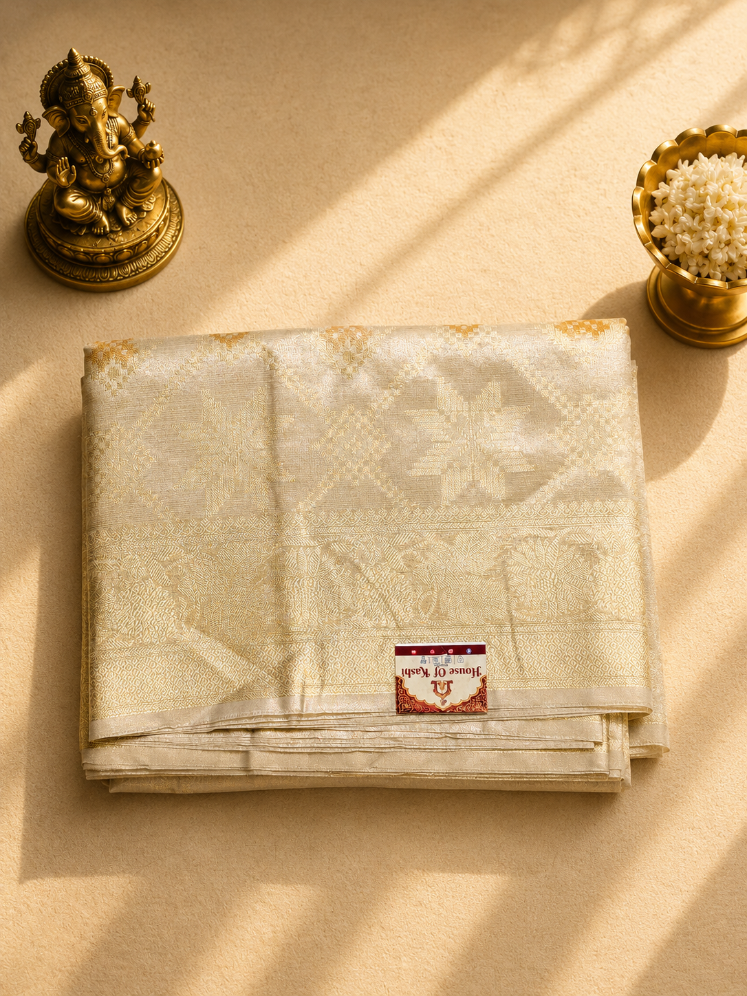 Ivory Gold Banarasi Saree