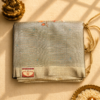 Champagne-silver organza saree