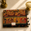 Heritage Jet Black Banarasi Silk Saree with Mustard & Crimson Royal Procession Border