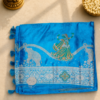 Sky Blue Banarasi Saree with Silver Zari Weaving & Traditional Meenakari Motifs