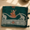 Emerald Green Saree with Silver Zari Woven Border & Artistic Pallu