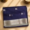 Royal Blue Dupin Fabric Saree with Silver Zari Woven Border