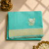Sky Blue Saree with Silver Zari Floral Motifs