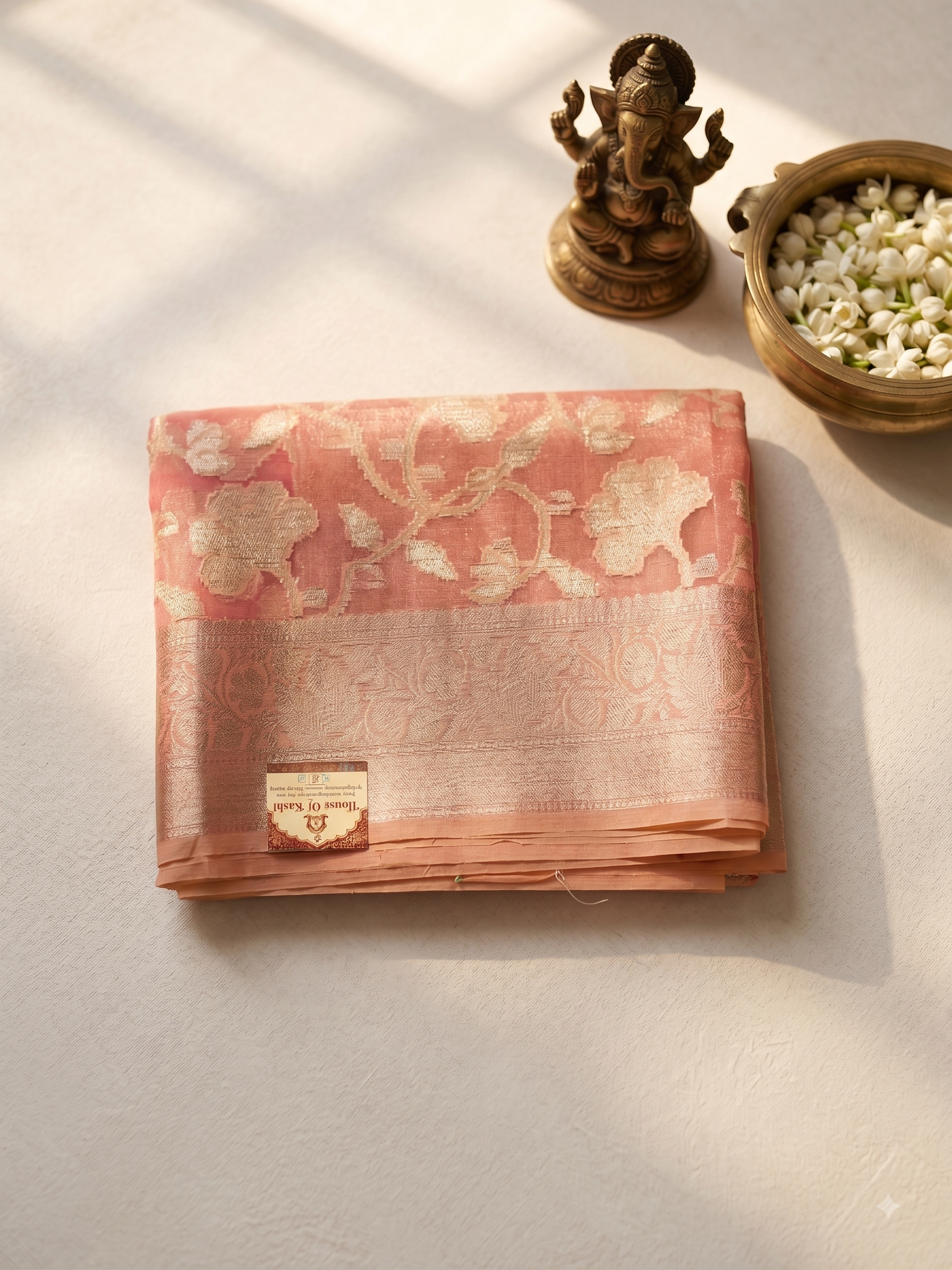 Dusty Rose Banarasi Saree