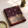 Varanasi Ghat Motif Banarasi Silk Saree in Regal Wine