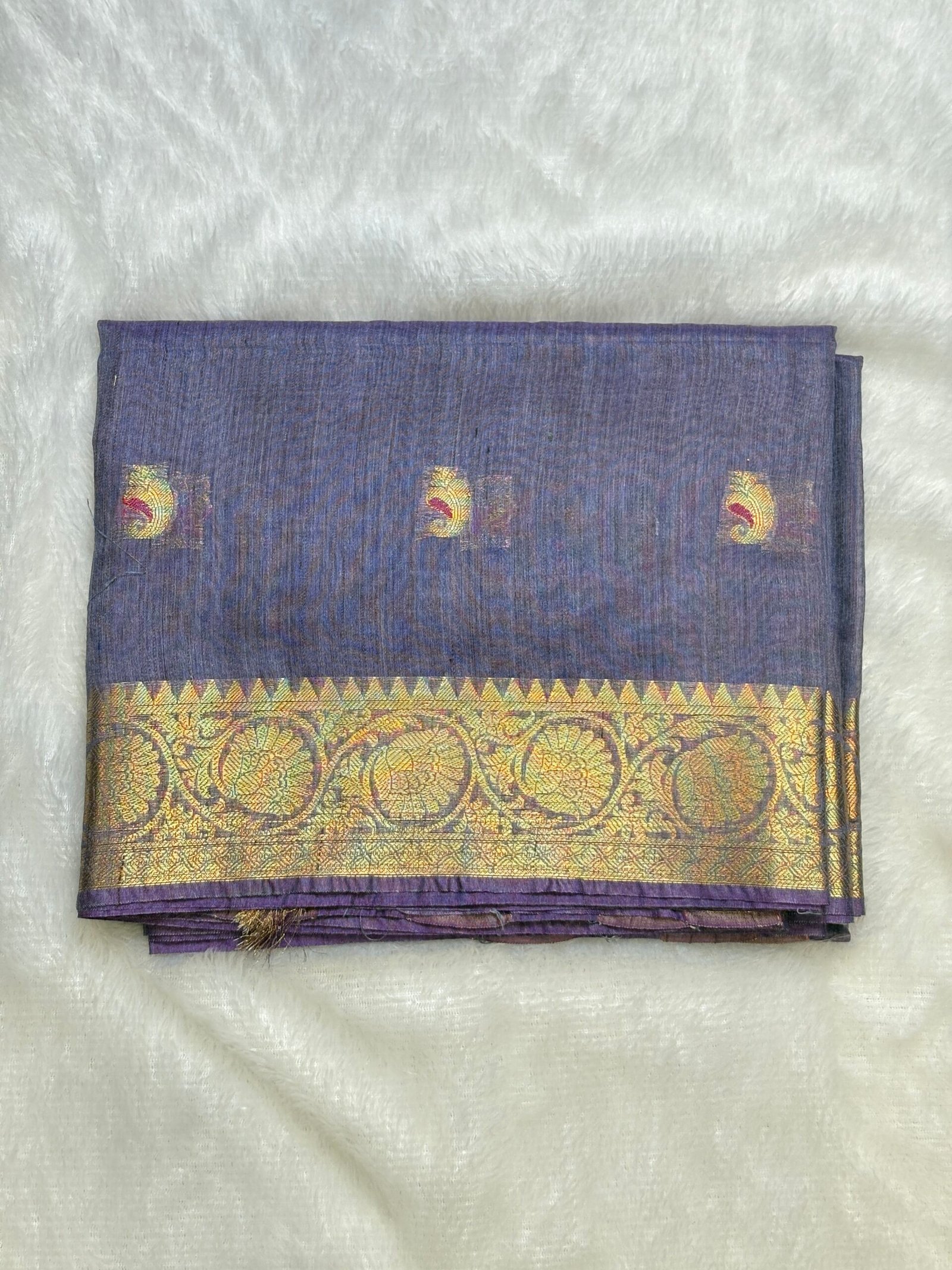 Lavender Grey Banarasi Saree