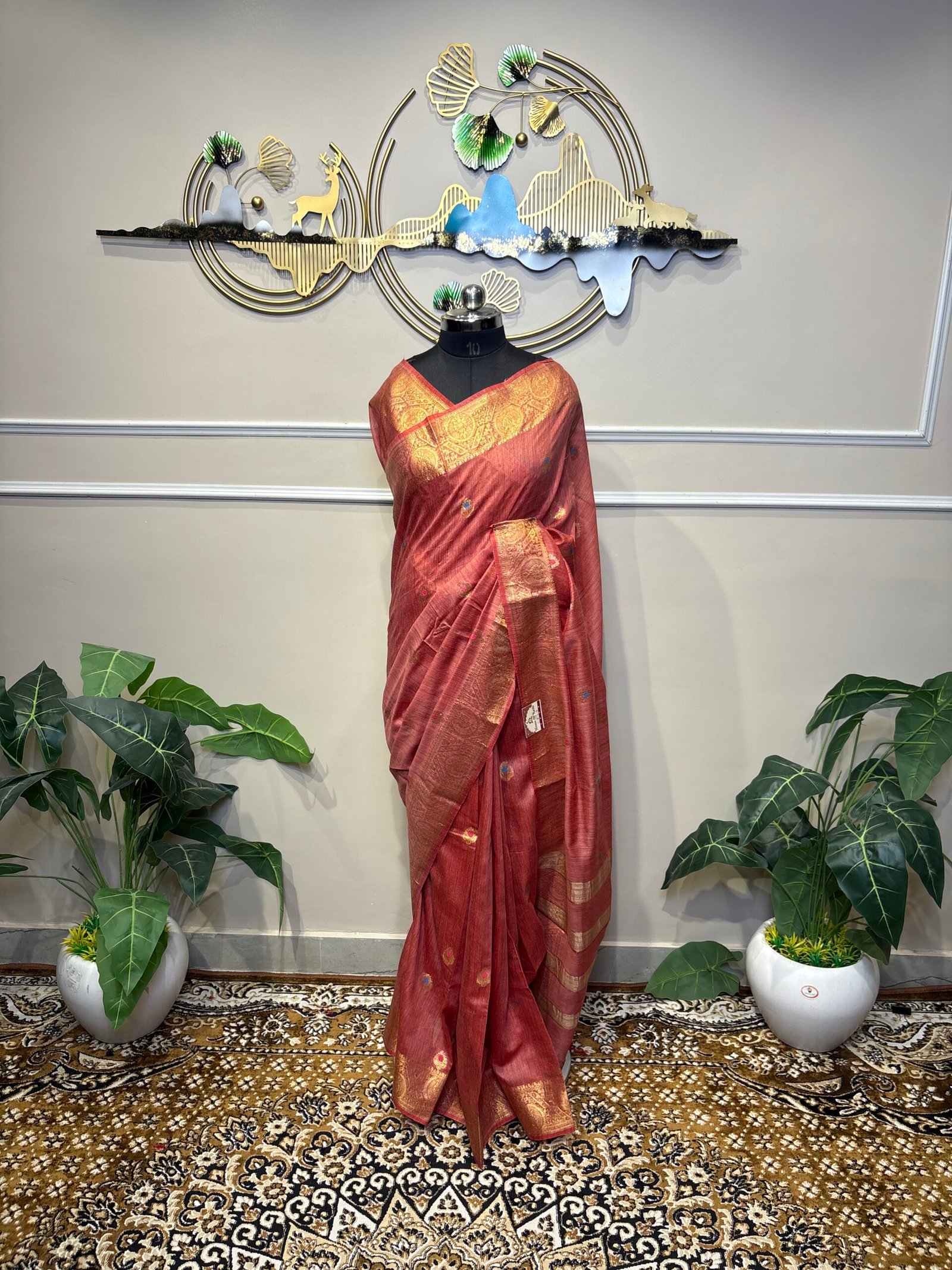 Rosewood Zari Grace Banarasi Saree - Image 2