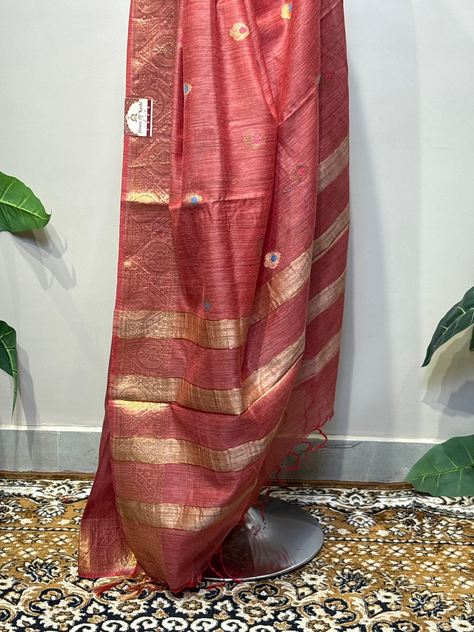 Rosewood Zari Grace Banarasi Saree - Image 7