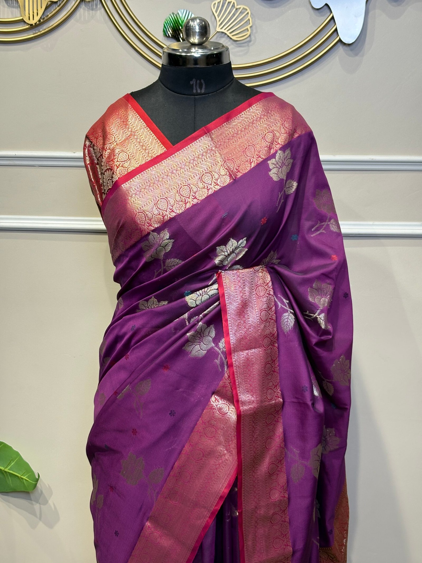 Royal Purple Banarasi Saree - Image 6