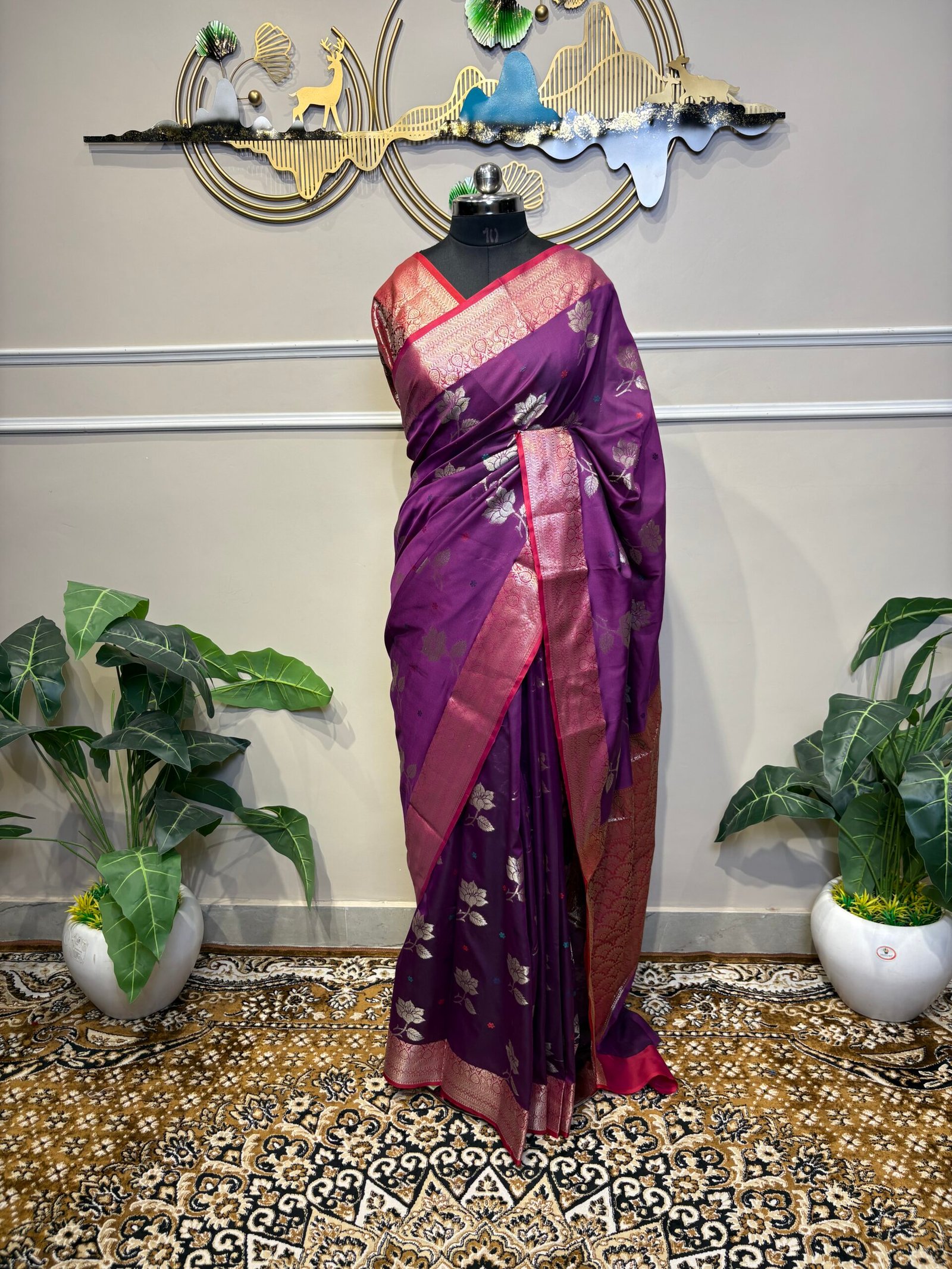 Royal Purple Banarasi Saree - Image 2