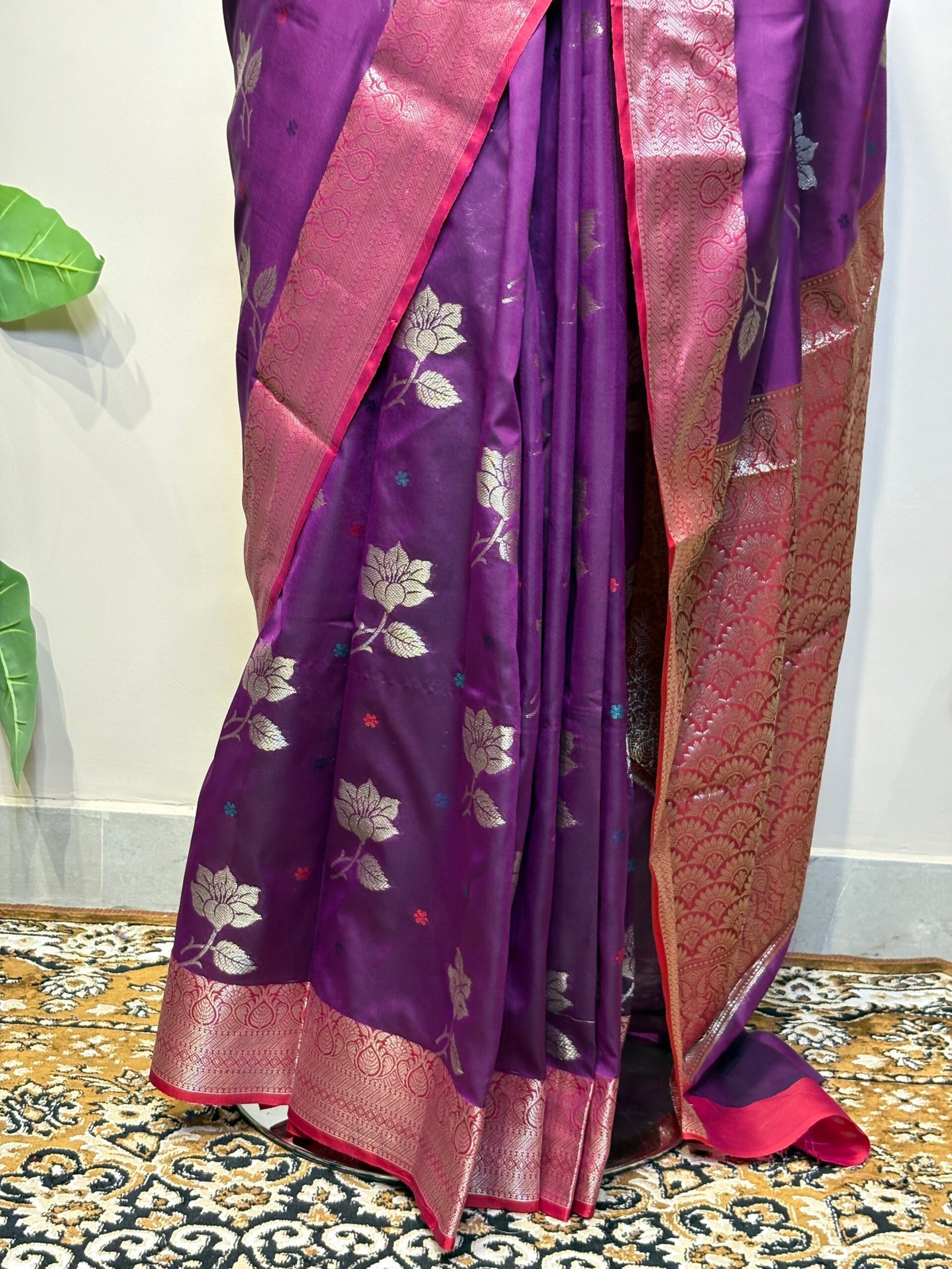 Royal Purple Banarasi Saree - Image 4