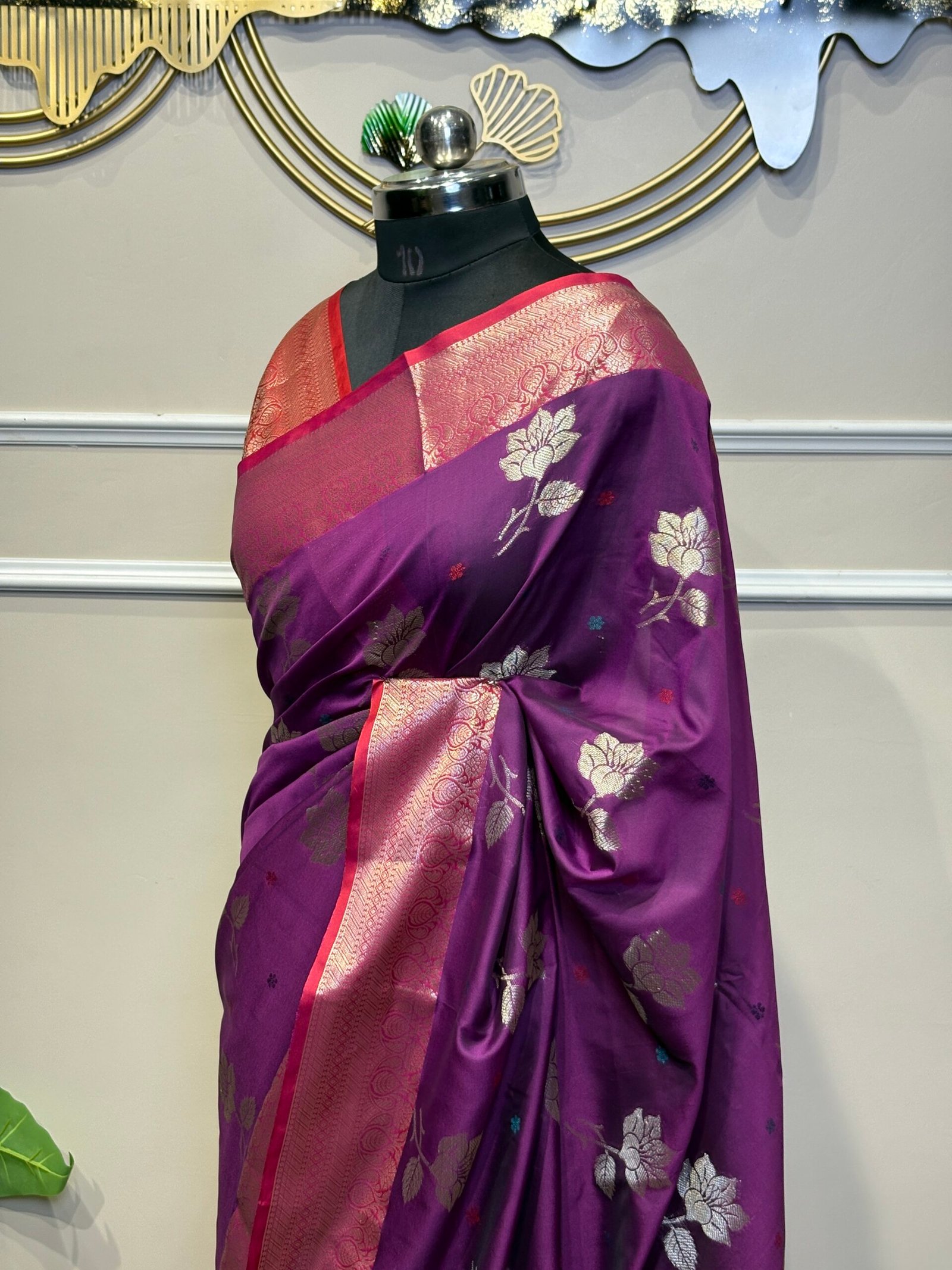 Royal Purple Banarasi Saree - Image 5