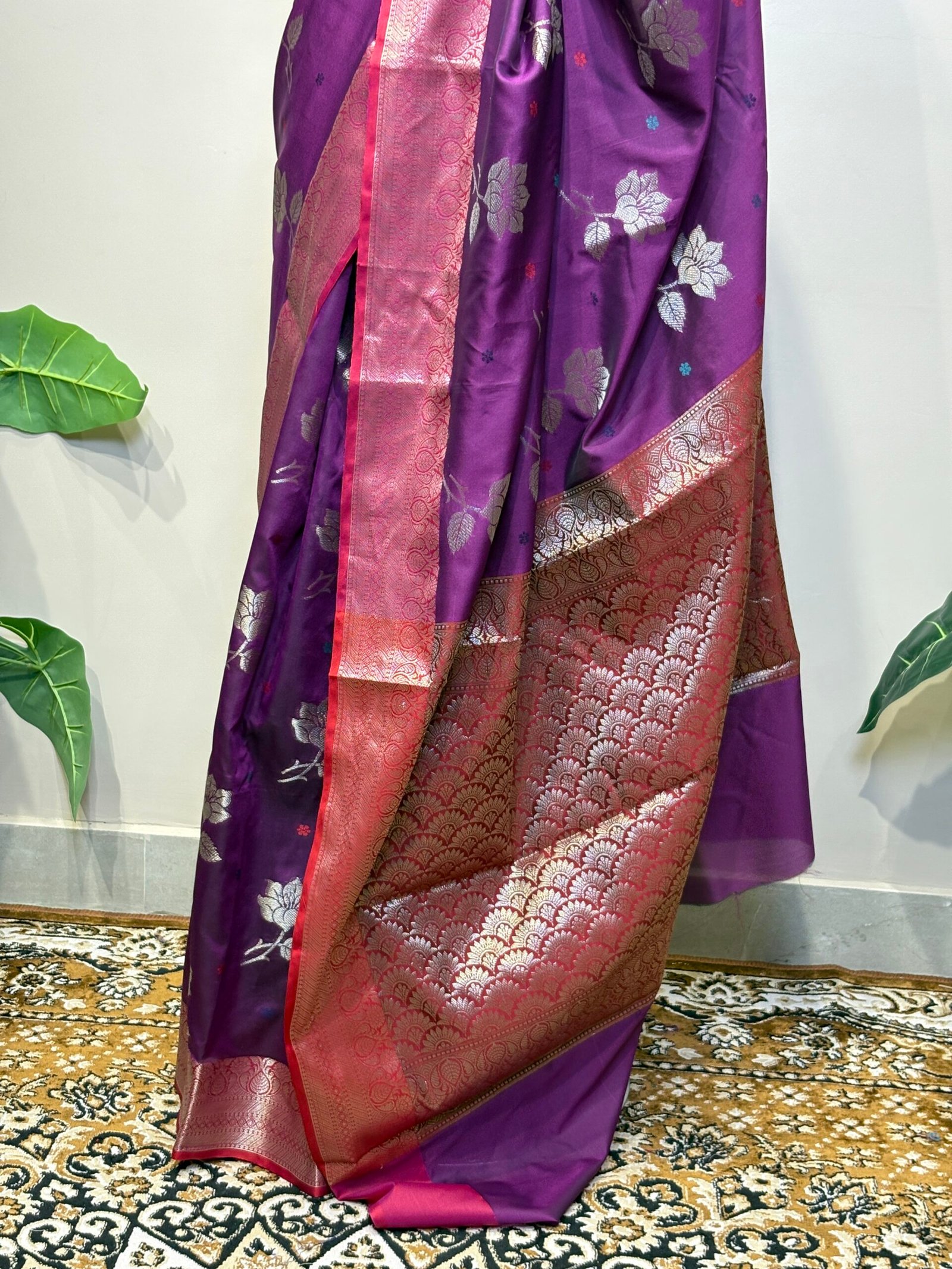 Royal Purple Banarasi Saree - Image 7