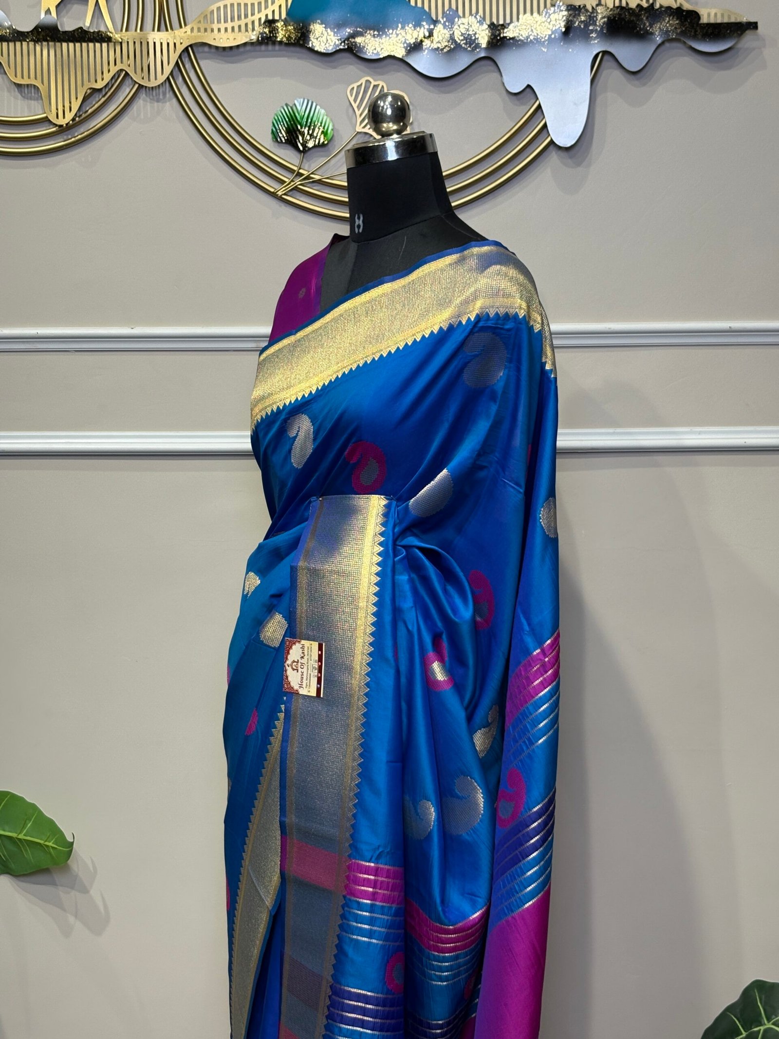 Royal Blue Silk Saree - Image 4