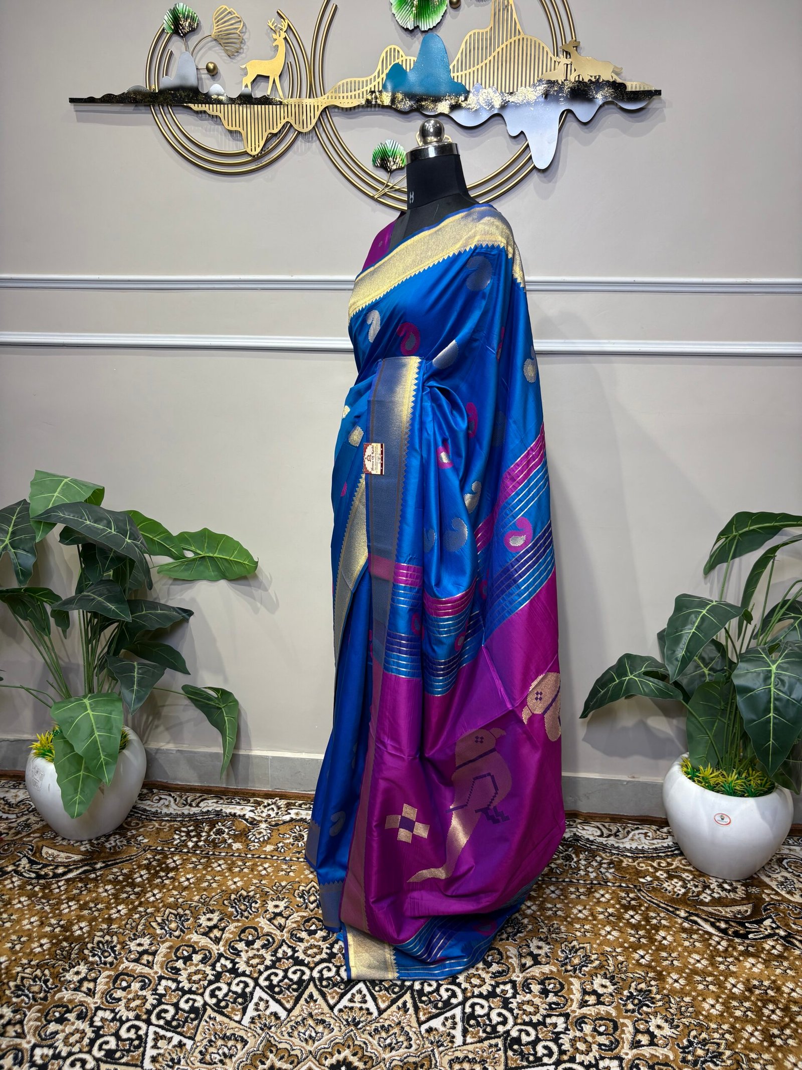 Royal Blue Silk Saree - Image 7