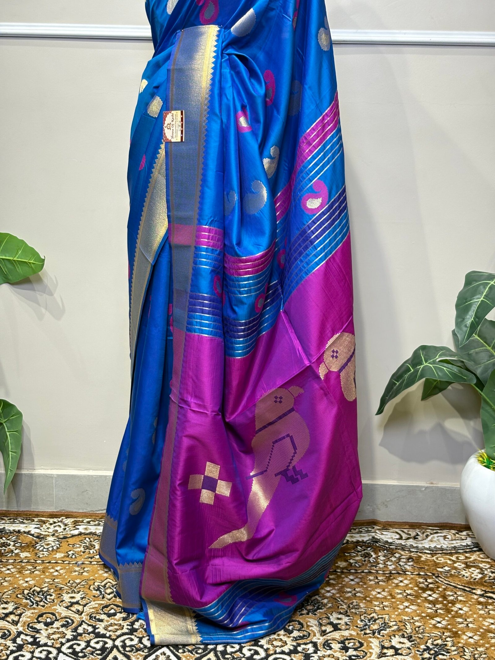Royal Blue Silk Saree - Image 6
