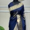 Navy Blue Banarasi Saree