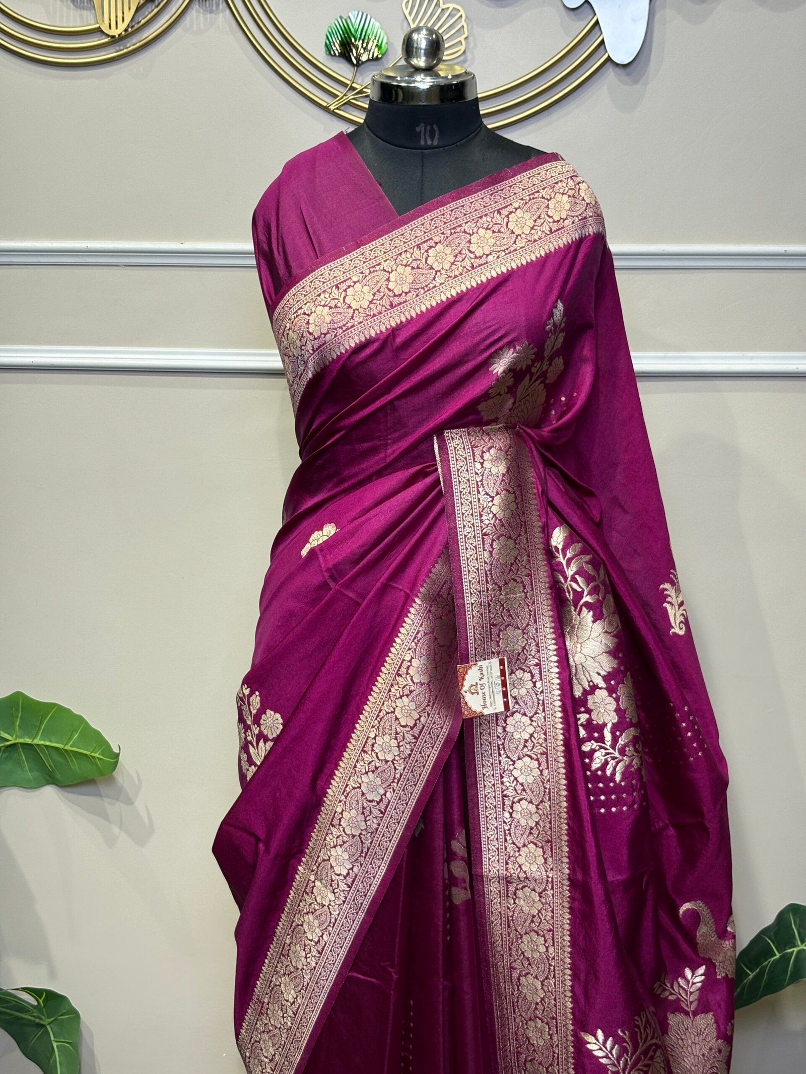 Wine Purple Banarasi Saree