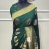 Green Banarasi Silk Saree with Zari Paisley Motifs