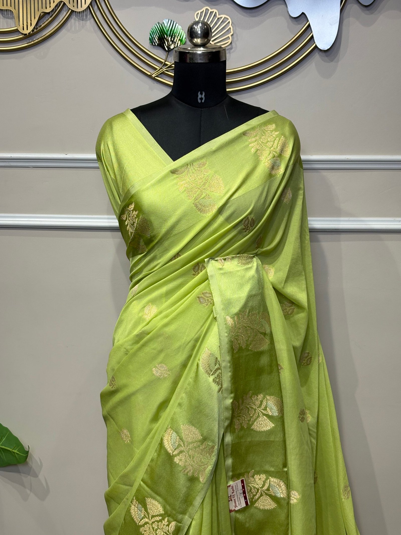 Lime Green Saree