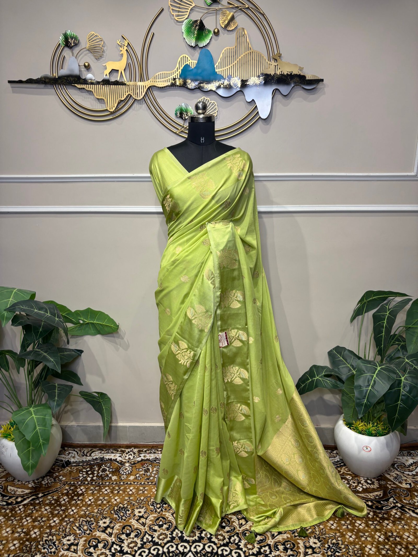 Lime Green Saree - Image 2