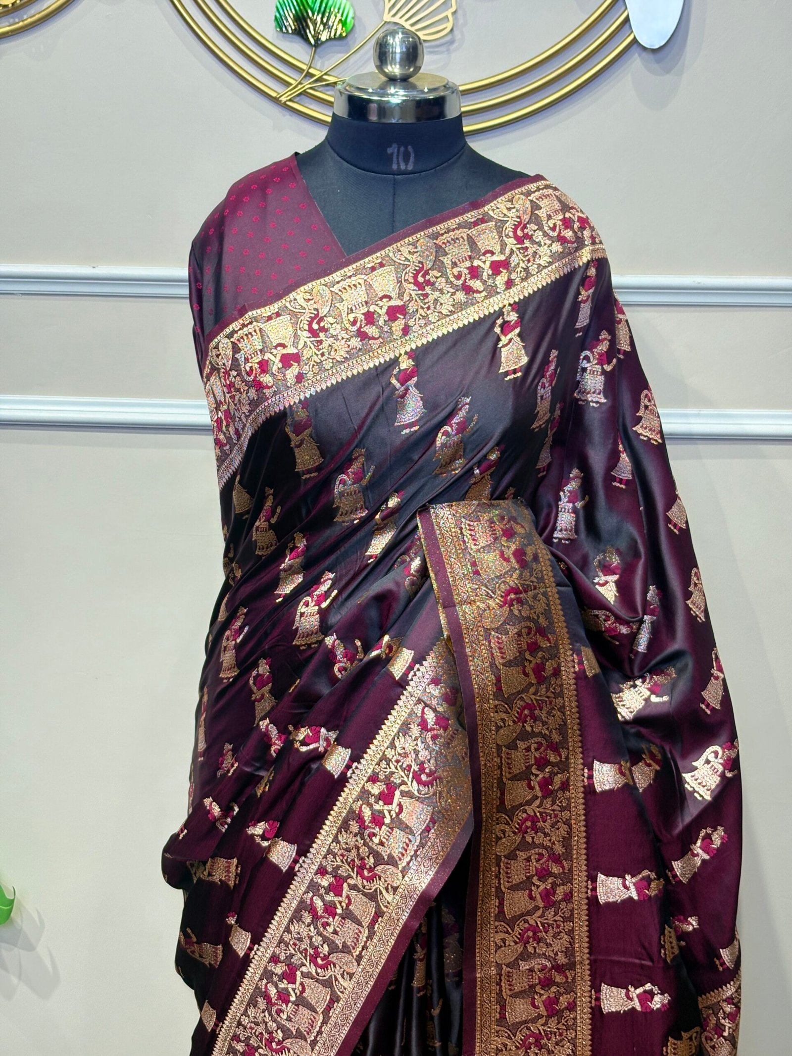Wine Purple Designer Saree