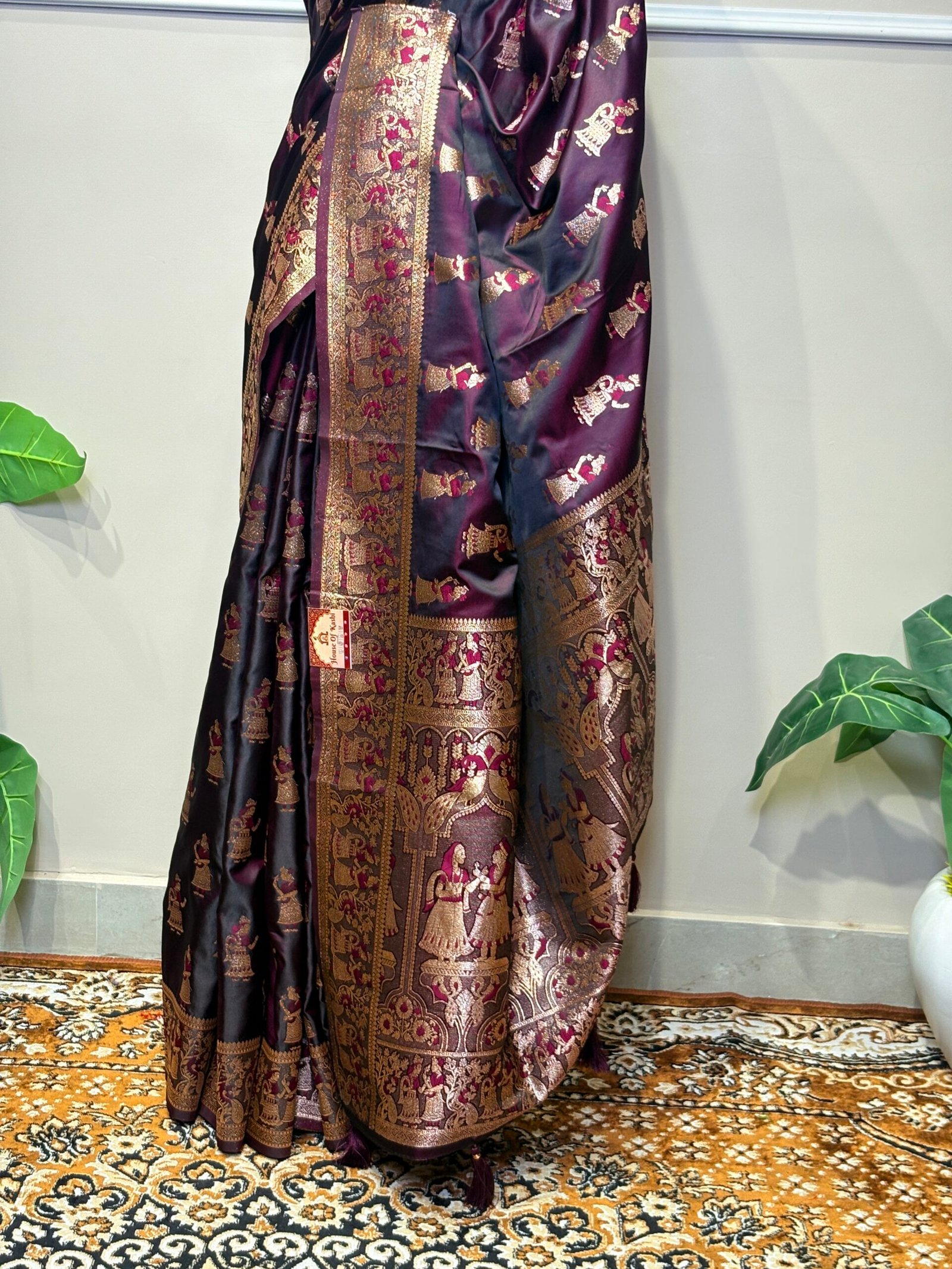 Wine Purple Designer Saree - Image 8