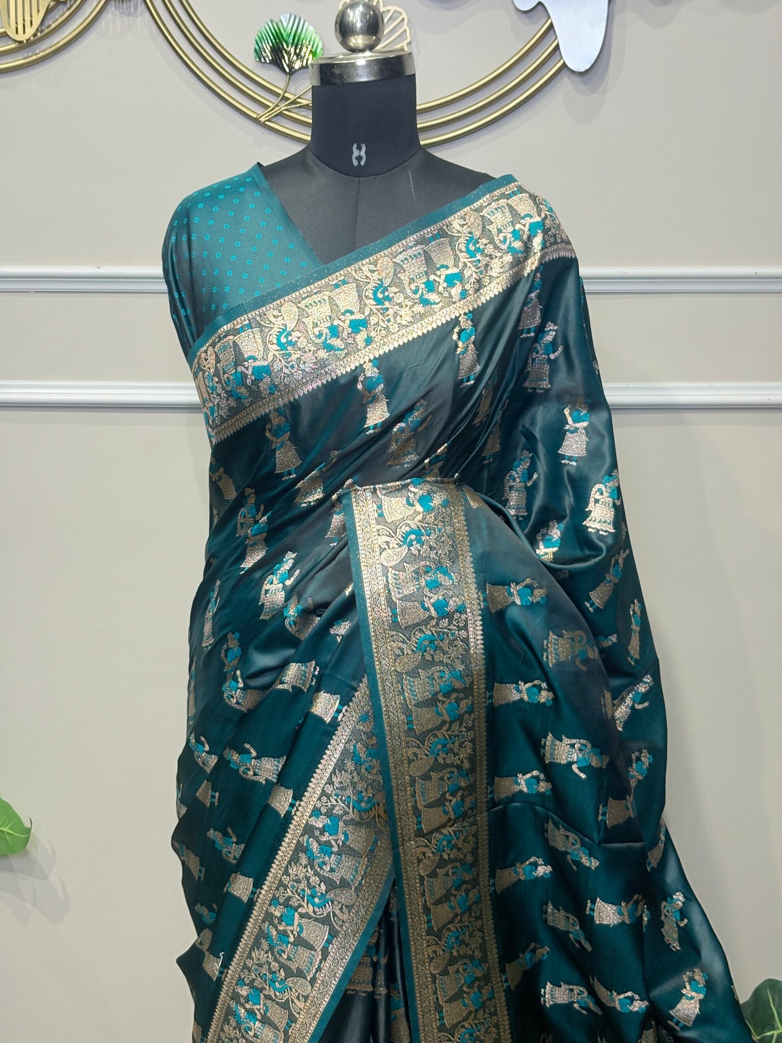 Teal Blue Designer Saree
