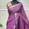 Purple Banarasi saree