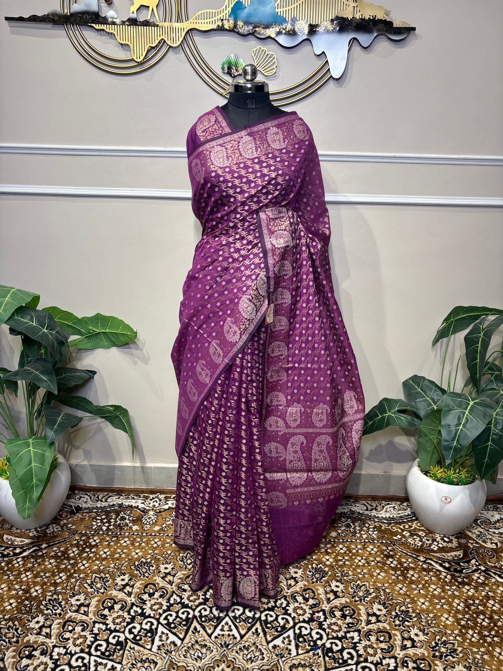 Royal purple Banarasi saree - Image 6