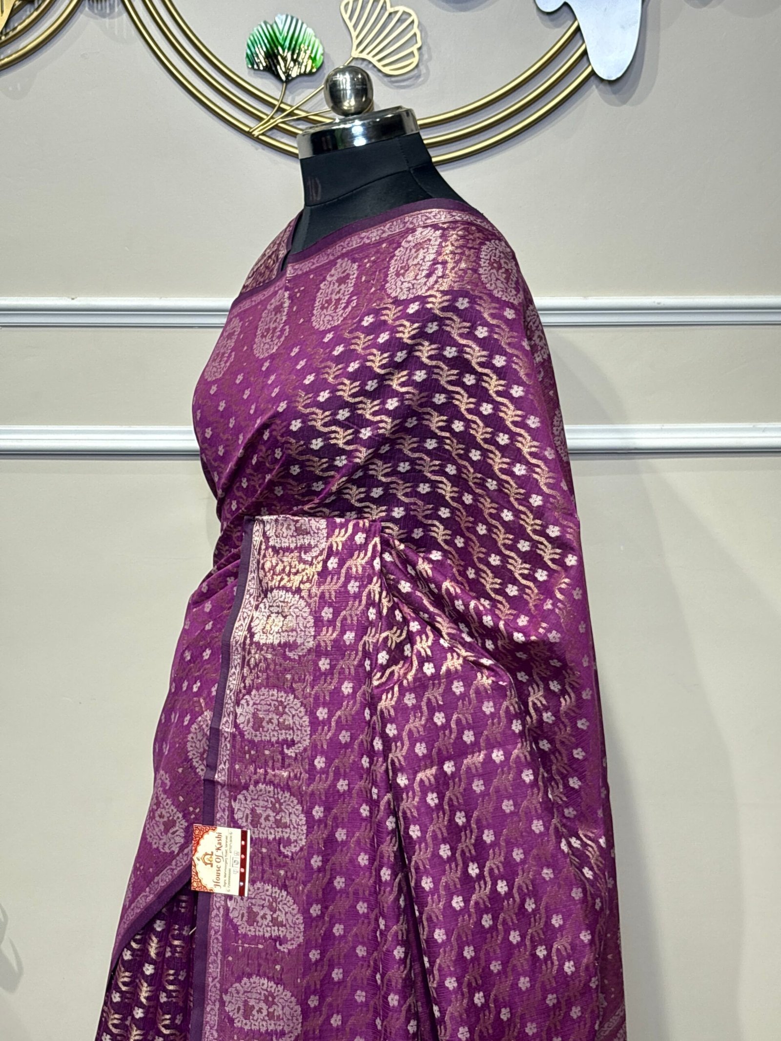 Royal purple Banarasi saree - Image 3