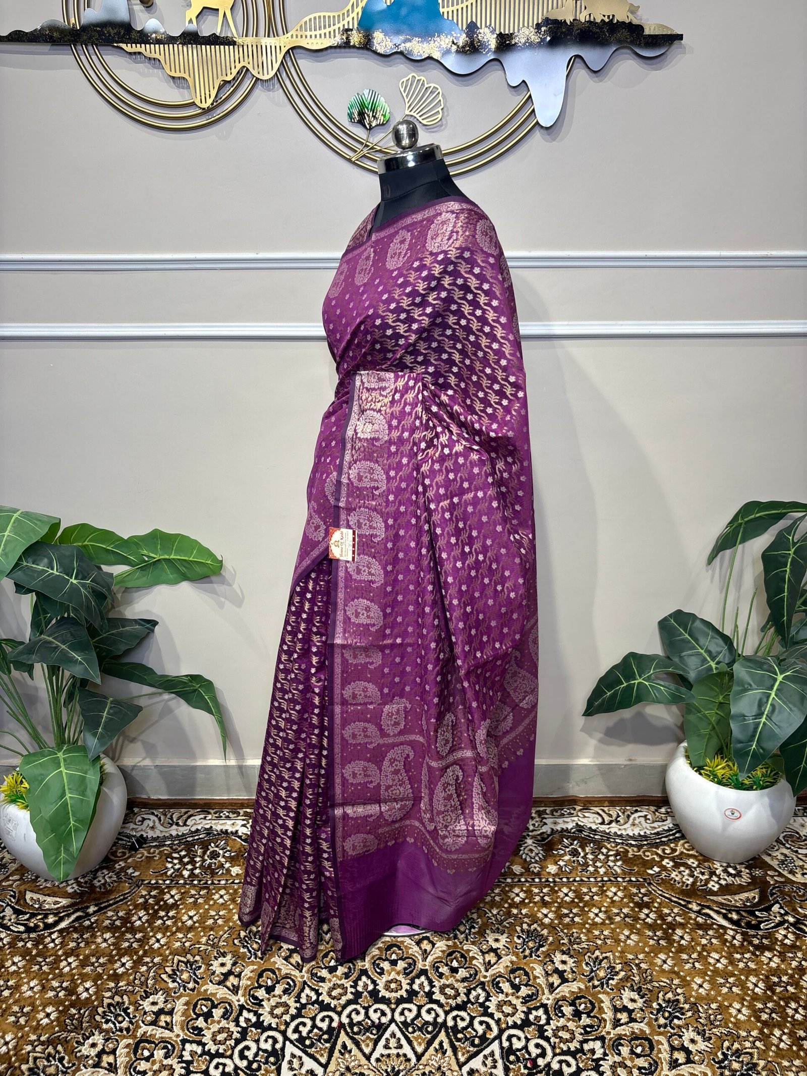 Royal purple Banarasi saree - Image 2