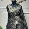 Black Banarasi-style saree
